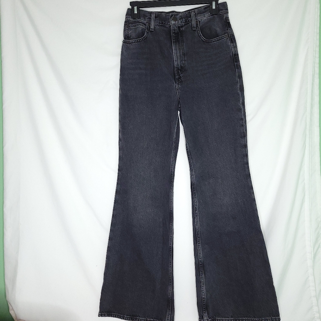 Levi's 70s High Flare Big E Women's Faded Black Retro Jeans Size 26